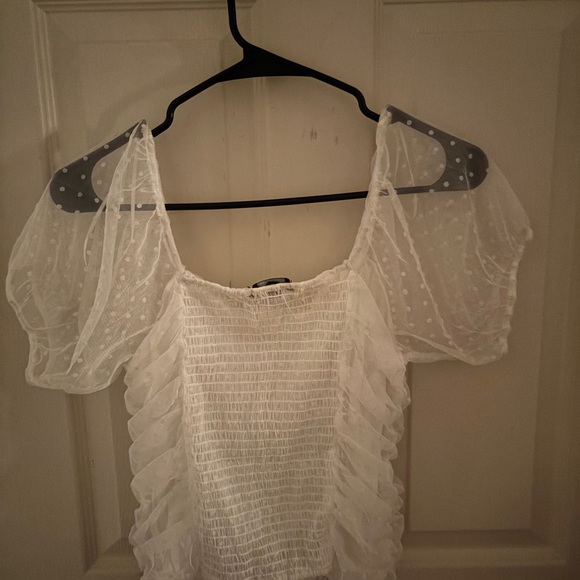 White Ruffled Blouse - Picture 2 of 3